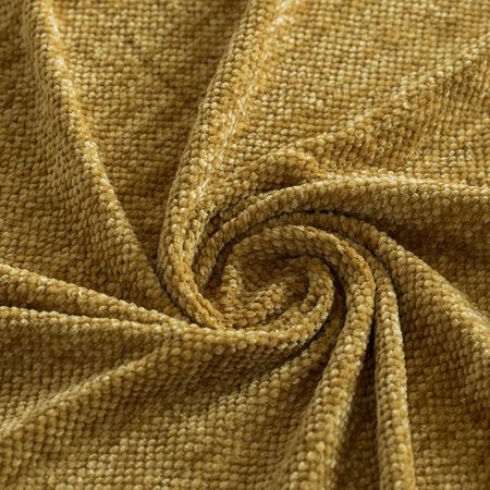 Deerlux Decorative Chenille Throw Blanket with Fringe, Mustard QI003969.MD